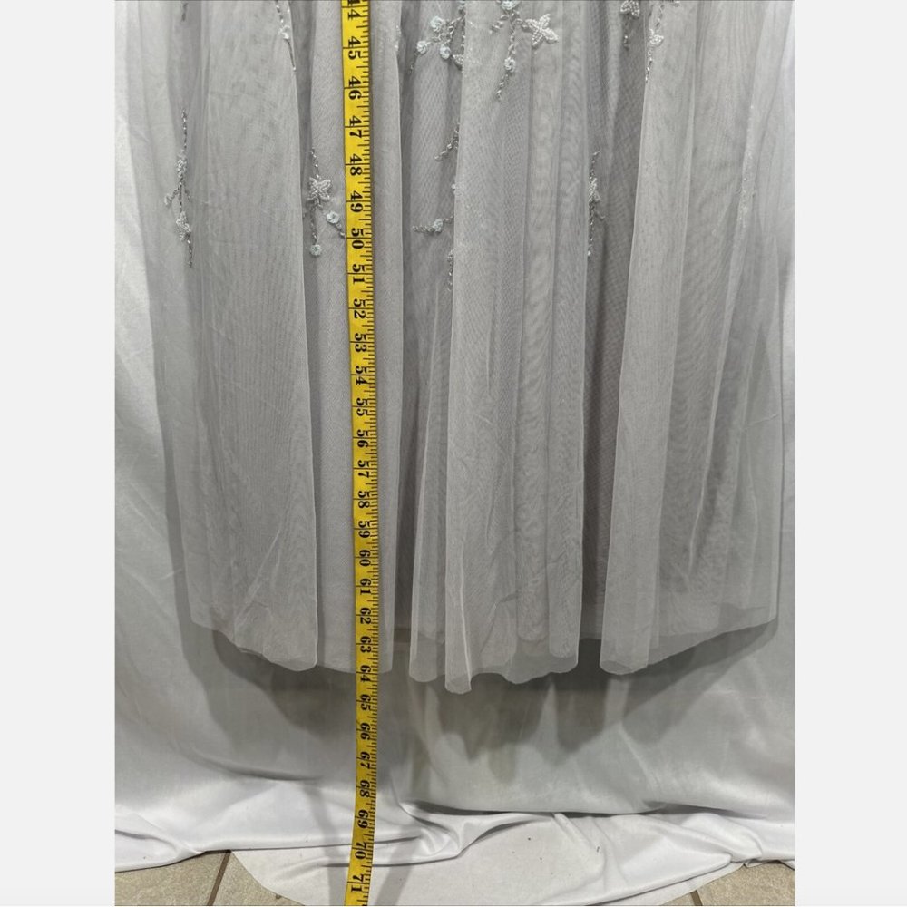 NWT $798 Mac Duggal [ 14‎ ] Embellished Wrap Over Illusion Long Sleeve Gown Q635 - Picture 7 of 16